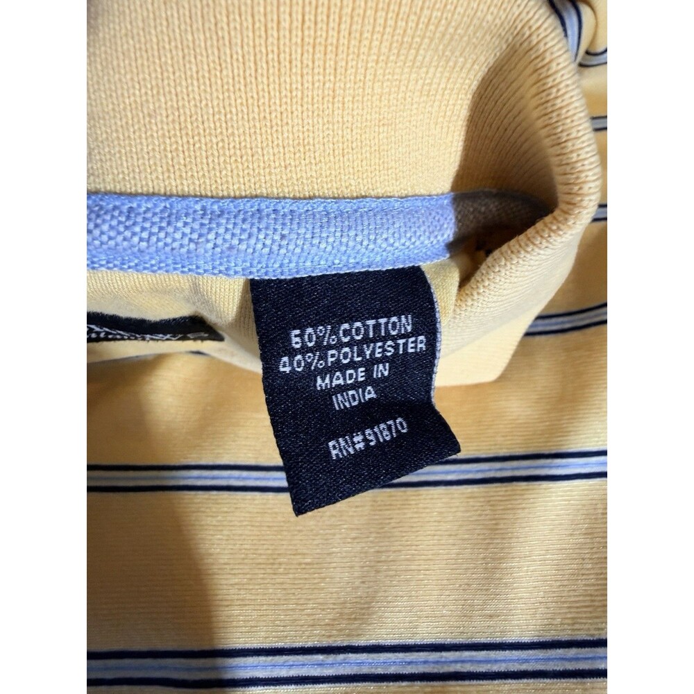 St. Andrews of Scotland Mens Short Sleeve Golf Polo Shirt Size M Yellow Striped - Picture 5 of 9